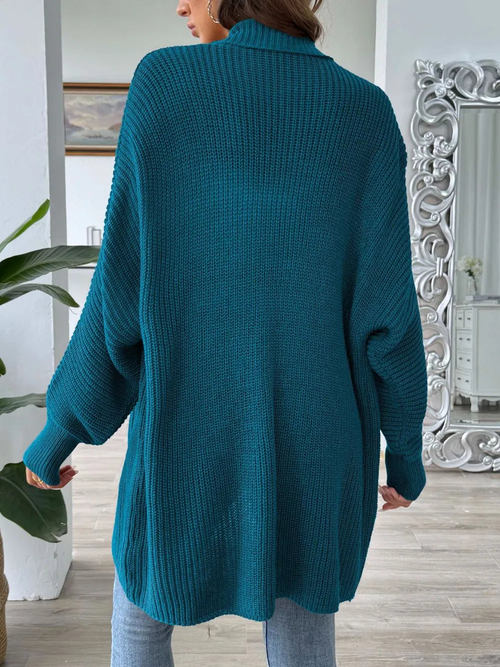 Women's simple and fashionable loose sweater cardigan