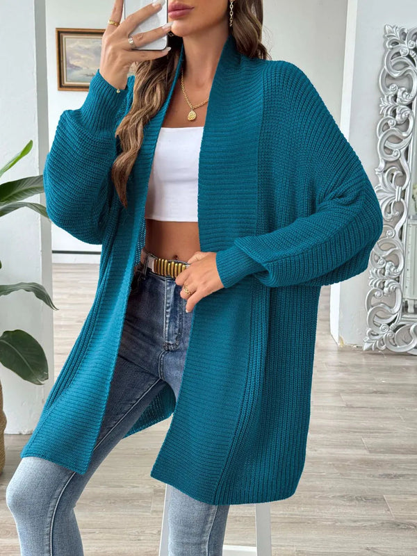 Women's simple and fashionable loose sweater cardigan
