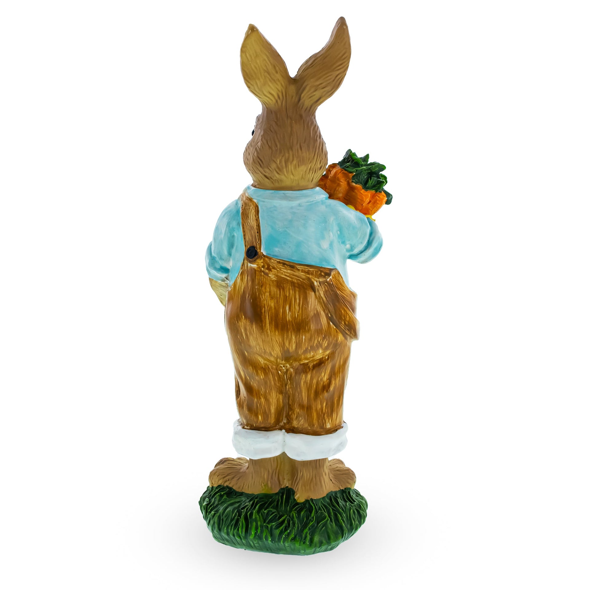 Hardworking Father Bunny with Carrots Basket and Shovel Figurine
