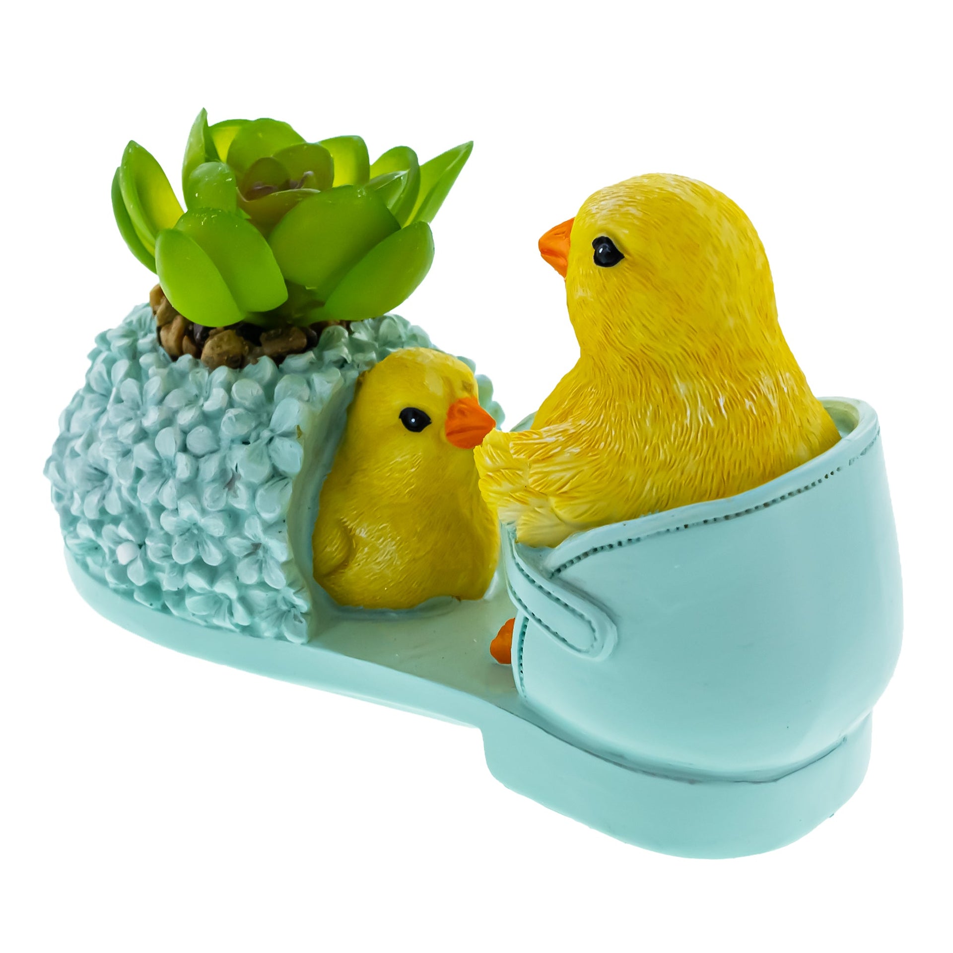 Easter Chick Planter – Decorative Shoe-Shaped Succulent Pot with Floral Accents